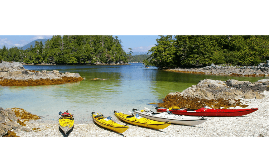 Hello Nature Tours kayaks on beach