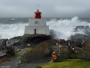 Amphitrite point lighthouse storm watching