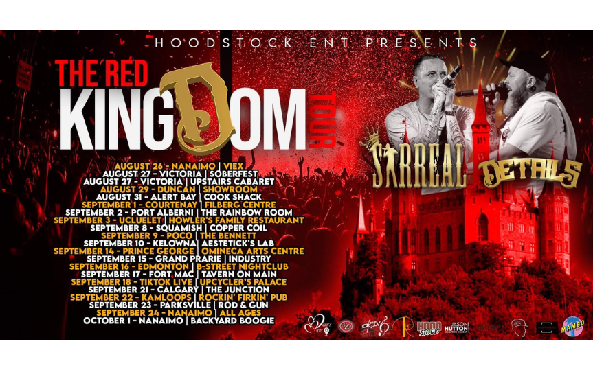 The Red Kingdom Tour with Sirreal and Details at Howler's Family Restuarant